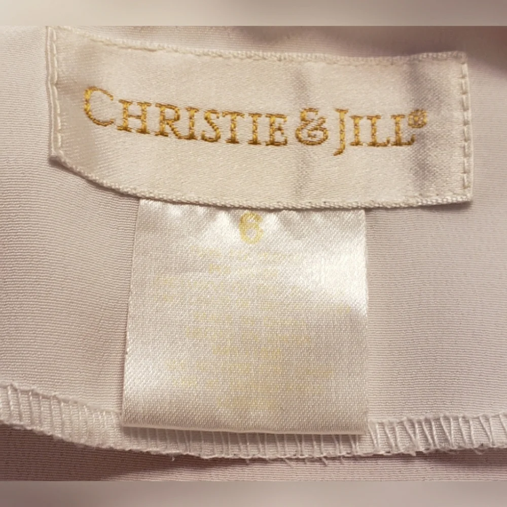 VINTAGE Christie & Jill White Lace Top Short Sleeve Women's Size 6 - Picture 3 of 3